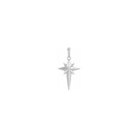 Diamond Incrusted Celestial Cross Pendant white (14K) front - Popular Jewelry - New York
