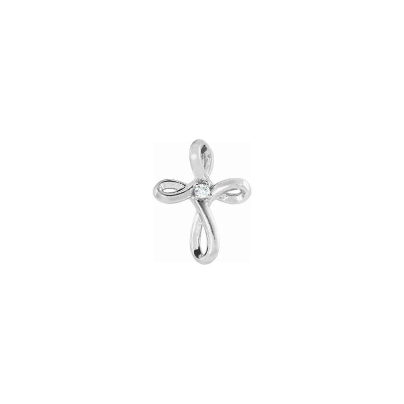 Diamond Incrusted Infinity Cross Pendant white (14K) front - Popular Jewelry - New York
