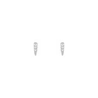 Diamond Incrusted Spike Stud Earrings white (14K) front - Popular Jewelry - New York
