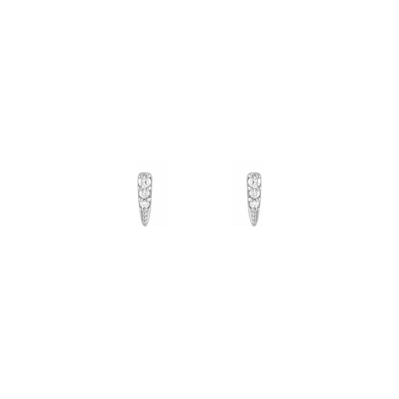 Diamond Incrusted Spike Stud Earrings white (14K) front - Popular Jewelry - New York