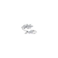 Diamante Laurel Koroa Eraztun zuria (14K) diagonalean - Popular Jewelry - New York