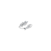 Prsten s dijamantskim lovorovim vijencem bijeli (14K) sprijeda - Popular Jewelry - Njujork