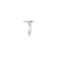 Prsten s dijamantskim lovorovim vijencem bijeli (14K) strana - Popular Jewelry - Njujork