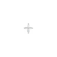 Diamond Marquise Cross Pendant white (14K) front - Popular Jewelry - Novjorko