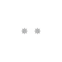 Diamond North Star Stud Earrings white (14K) front - Popular Jewelry - New York