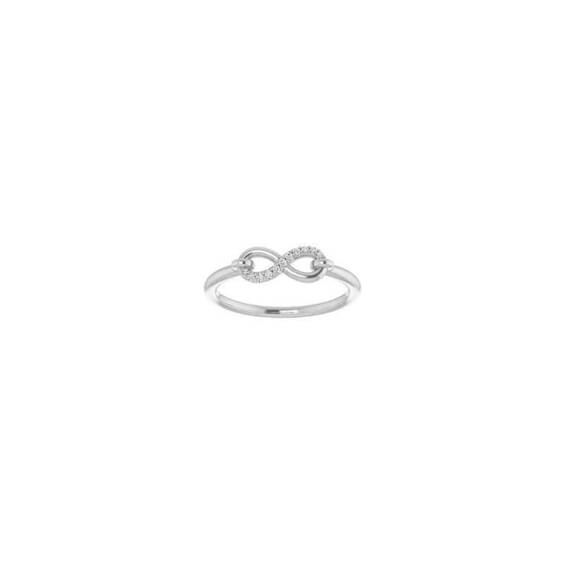 Diamond Semi-Accented Infinity Ring white (14K) front - Popular Jewelry - New York