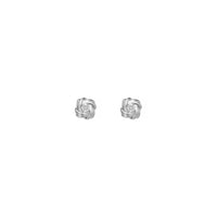 Diamond Solitaire Knot Stud belarritakoak zuriak (14K) aurrealdean - Popular Jewelry - New York