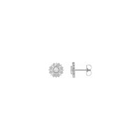 Diamond Solitaire Sun Stud Orelringoj blankaj (14K) ĉefaj - Popular Jewelry - Novjorko