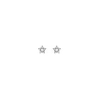 Boucles d'oreilles Diamond Star Stud blanc (14K) devant - Popular Jewelry - New York