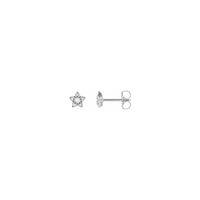 Diamond Star Stud Auskari balti (14K) galvenie - Popular Jewelry - Ņujorka