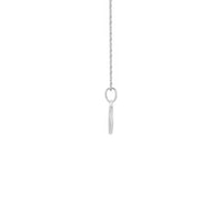 Diamond Starburst Medallion Necklace white (14K) side - Popular Jewelry - New York