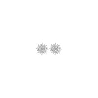 Diamond Sun Stud Auskari balti (14K) priekšpusē - Popular Jewelry - Ņujorka
