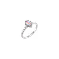 Diamond & Moonstone Oval Cabochon Clover Ring white (14K) main - Popular Jewelry - New York