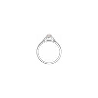 Diamond & Moonstone Oval Cabochon Clover Ring white (14K) setting - Popular Jewelry - New York