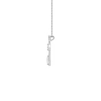 Collar con cruz perforada de diamantes y ópalo lado blanco (14K) - Popular Jewelry - Nueva York