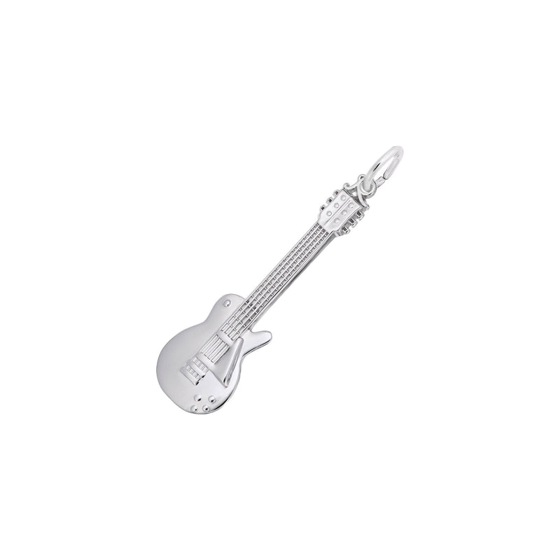Electric Guitar Charm white (14K) main - Popular Jewelry - New York