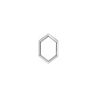 Elongated Hexagon Contour Pendant white (14K) front - Popular Jewelry - New York