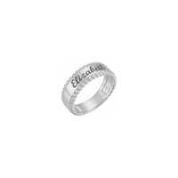 Engravable Beaded Ring white (14K) engraving - Popular Jewelry - New York