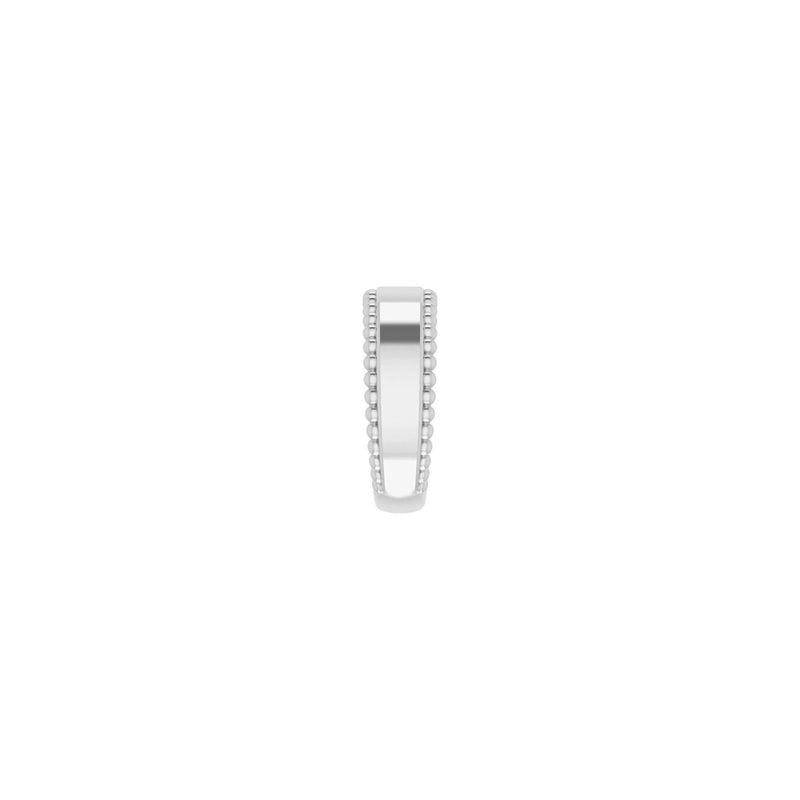 Engravable Beaded Ring white (14K) side - Popular Jewelry - New York