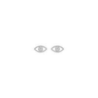 Evil Eye Contour Stud Earrings white (14K) front - Popular Jewelry - New York