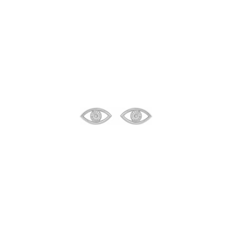 Evil Eye Contour Stud Earrings white (14K) front - Popular Jewelry - New York