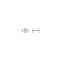 گوشواره میخی کانتور چشم بد سفید (14K) اصلی - Popular Jewelry - نیویورک