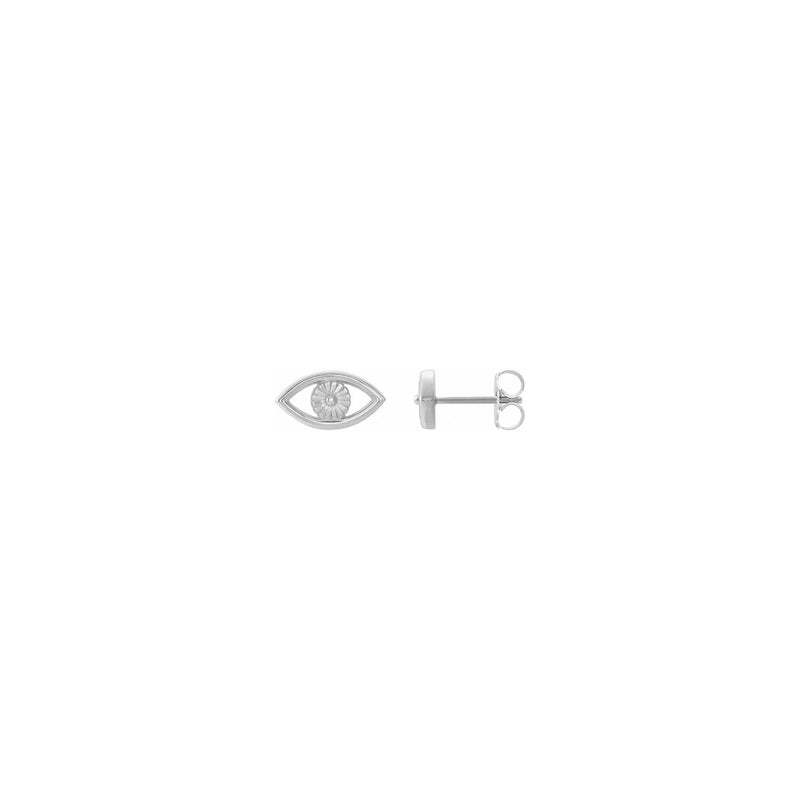 Evil Eye Contour Stud Earrings white (14K) main - Popular Jewelry - New York