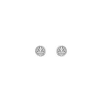 Eye of Providence Stud Earrings white (14K) front - Popular Jewelry - New York