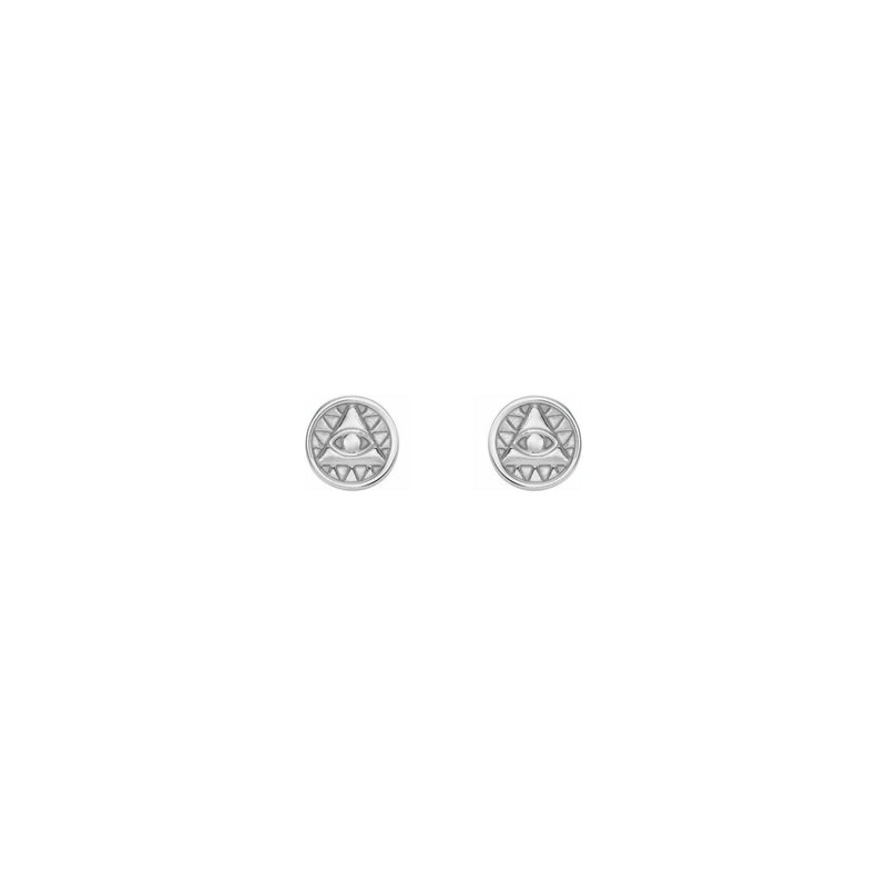 Eye of Providence Stud Earrings white (14K) front - Popular Jewelry - New York