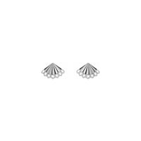 Fan Stud Earrings white (14K) front - Popular Jewelry - New York