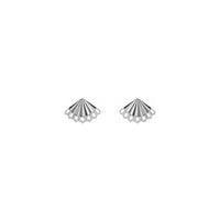 Fan Stud Earrings white (14K) front - Popular Jewelry - New York