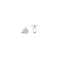 Fleur-de-lis Manschettenknöpfe weiß (14K) Haupt - Popular Jewelry - New York