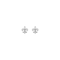 Fleur-de-lis സ്റ്റഡ് കമ്മലുകൾ വെള്ള (14K) ഫ്രണ്ട് - Popular Jewelry - ന്യൂയോര്ക്ക്