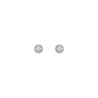 Floral-Inspired Diamond Stud Earrings white (14K) front - Popular Jewelry - New York