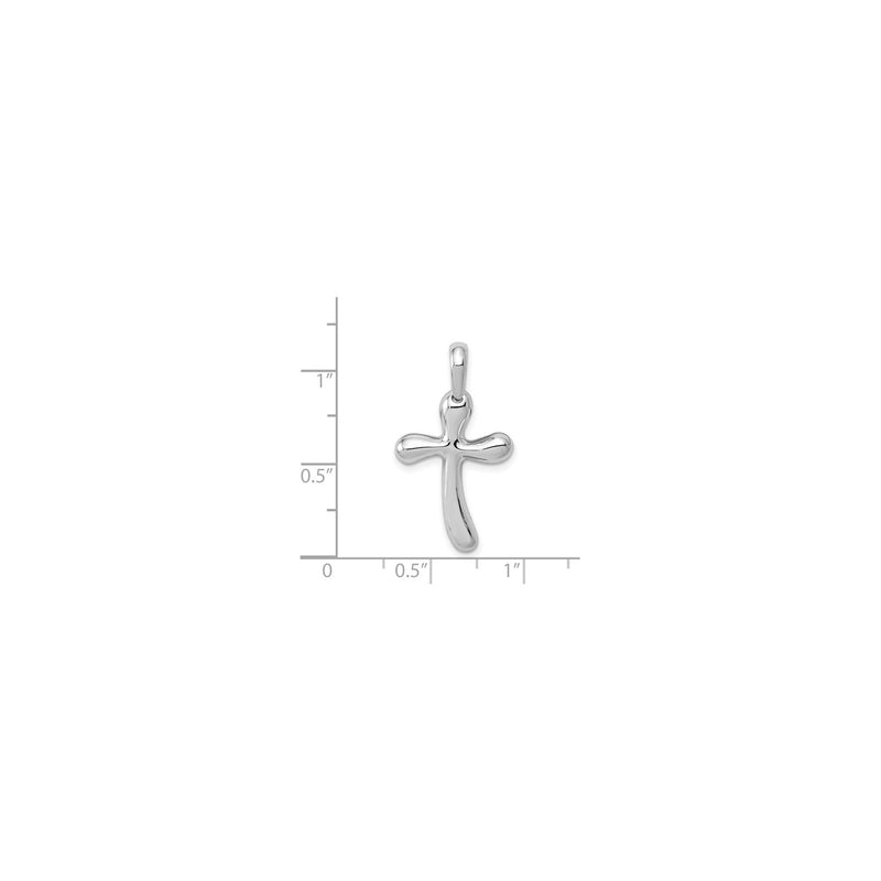 Freeform Cross Pendant white (14K) scale - Popular Jewelry - New York
