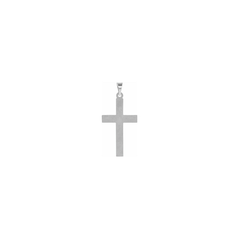 Grooved Flat Cross Pendant white (14K) back - Popular Jewelry - New York