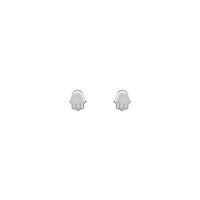 Hamsa Stud Earrings white (14K) front - Popular Jewelry - New York