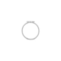 హార్ట్ బీడెడ్ స్టాకబుల్ సిగ్నెట్ రింగ్ వైట్ (14K) సెట్టింగ్ - Popular Jewelry - న్యూయార్క్