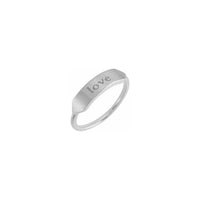 Horizontal Bar Signet Ring white (14K) engraving - Popular Jewelry - New York