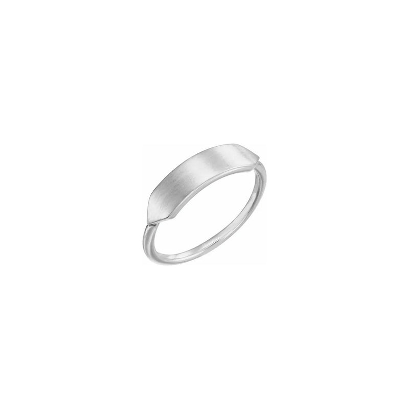 Horizontal Bar Signet Ring white (14K) main - Popular Jewelry - New York