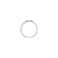 Horizontal Oval Stackable Signet Ring white (14K) setting - Popular Jewelry - New York