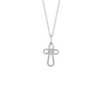 Knotted Cross Necklace white (14K) front - Popular Jewelry - New York