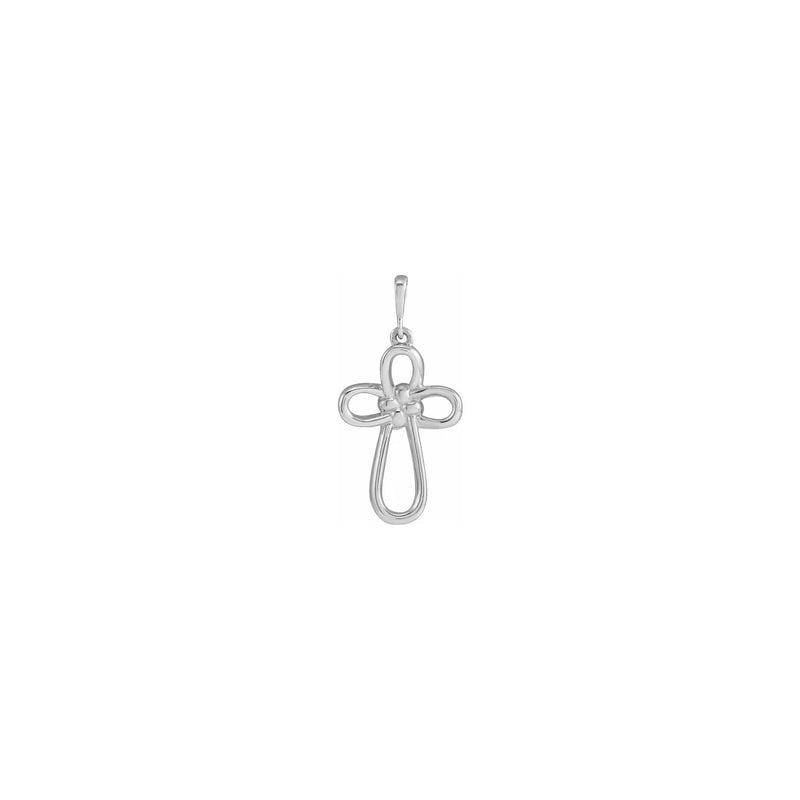 Knotted Cross Pendant white (14K) front - Popular Jewelry - New York
