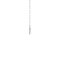 Velika bočna ogrlica s križem bijela (14K) strana - Popular Jewelry - New York