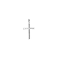 Wood Pattern Cross Pendant white large (14K) back - Popular Jewelry - New York