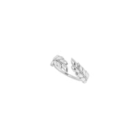 Anel de coroa de loureiro branco (14K) diagonal - Popular Jewelry - Nova York