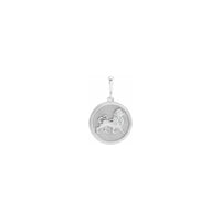 Lion Framed Medallion Pendant white (14K) front - Popular Jewelry - New York