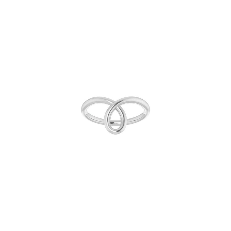 Looped Stackable Ring white (14K) front - Popular Jewelry - New York