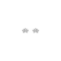 Lotus Flower Contour Stud Earrings اڇو (14K) سامهون - Popular Jewelry - نيو يارڪ