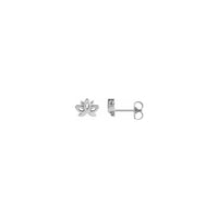 Lotus Flower Contour Stud Earrings white (14K) main - Popular Jewelry - New York